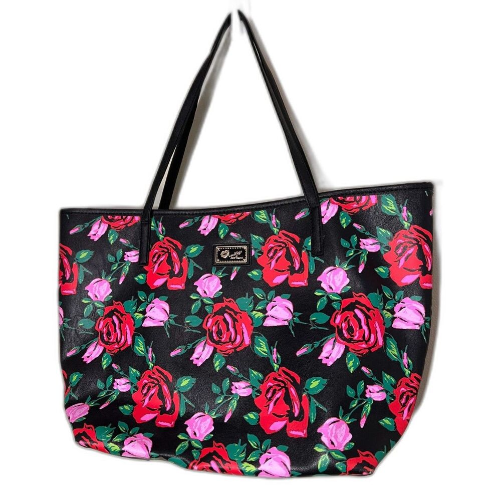 Betsey Johnson Luv Betsey Collection Floral Carryall Tote with Rose Motif